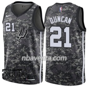 Camiseta Niños San Antonio Spurs Tim Duncan 21 Nike City Edition Negro Swingman